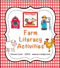 Printable Farm Literacy Activities for Preschool and Kindergarten