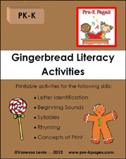 gingerbread literacy activities packet