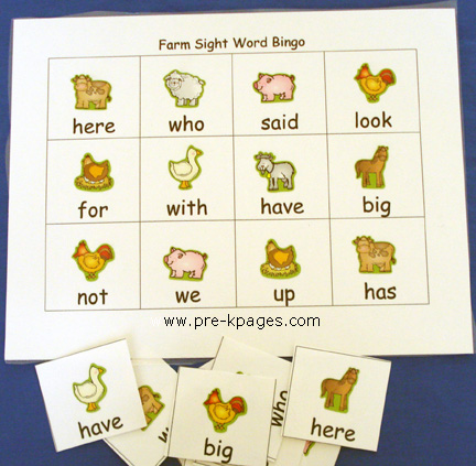 printable pre literacy  centers setting word  sight books words objectives k small group materials  sight