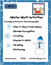 Printable Math Activities for Pre-K and Kindergarten via www.pre-kpages.com
