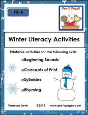 winter literacy packet winter literacy packet