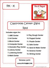 red classroom center signs red classroom center signs