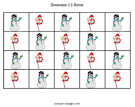snowman one to one snowman one to one