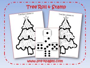 christmas tree roll and stamp game