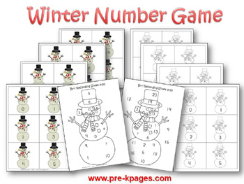 Winter Number Identification Game via www.pre-kpages.com