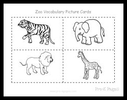 zoo vocabulary picture cards