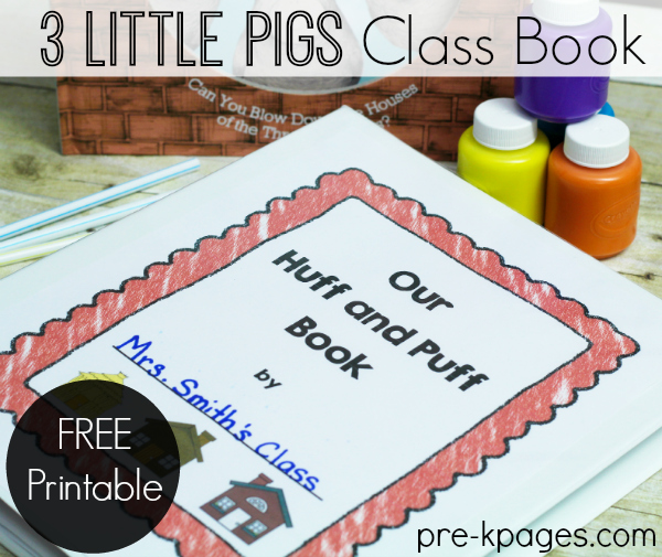 Printable Three Little Pigs Class Book Painting Activity