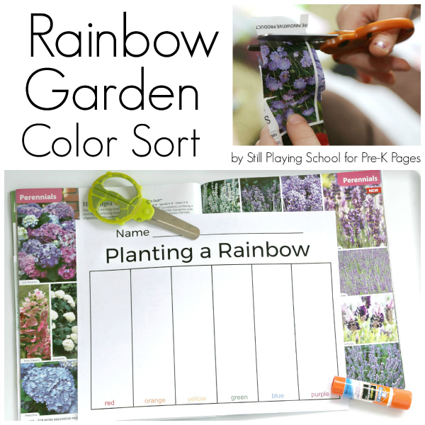 Planting a Rainbow Color Sort PreK Pages