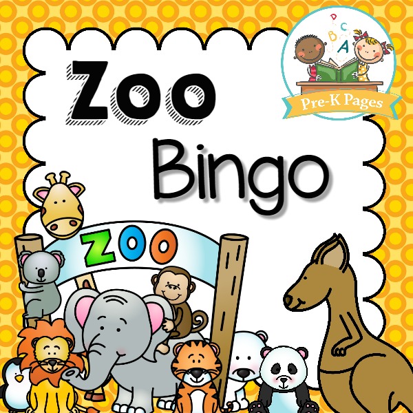 Zoo Bingo Game PreK Pages