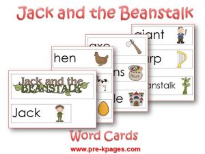 jack and the beanstalk word cards