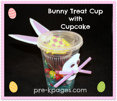 Bunny Cupcake Party Treat Cup for Preschool and Kindergarten via www.pre-kpages.com
