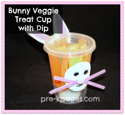 Healthy Bunny Veggie Treat Cup for preschool and kindergarten