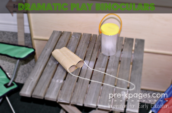 DIY Cardboard Binoculars for Dramatic Play Camping Theme in Preschool and Kindergarten