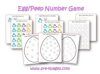 easter number counting game in preschool