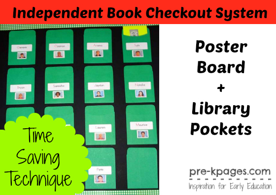 How to Set Up an Easy Way for Kids to Checkout Books to Take Home in #preschool and #kindergarten