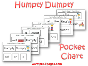 Humpty Dumpty Printable Literacy Activities for Pre-K and Kindergarten via www.pre-kpages.com