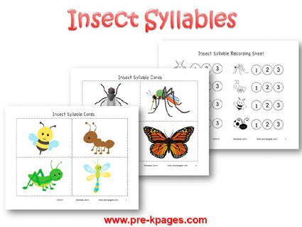 Insect Syllable Activity for #preschool and #kindergarten