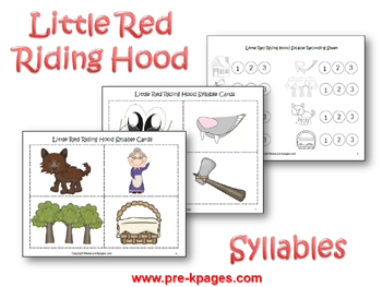Little Red Riding Hood Printable Syllable Activity via www.pre-kpages.com