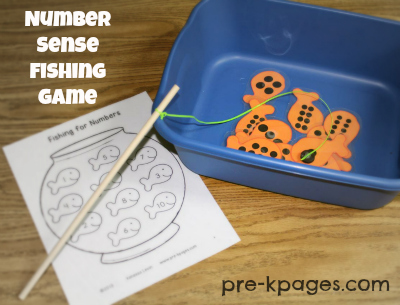 Free Number Sense Fishing Game Printable for #Preschool