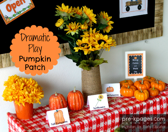 Dramatic Play Pumpkin Patch Printables for #preschool and #kindergarten