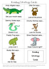 reading strategy cards