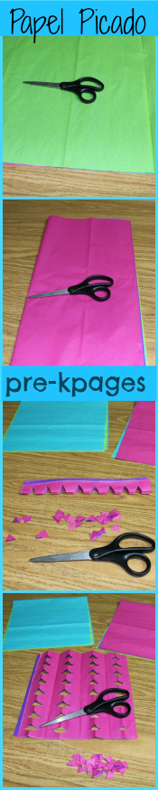 Easy DIY Tissue Paper Banners {Papel Picado} for Cinco de Mayo in preschool and kindergarten