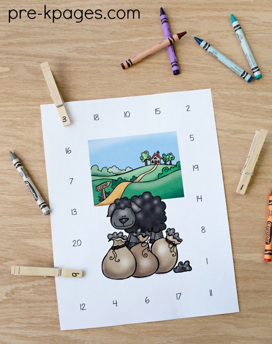 Hey Diddle Diddle Nursery Rhyme Number Clip Activity