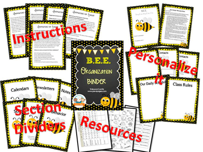 Printable Parent Communication Notebook: BEE theme