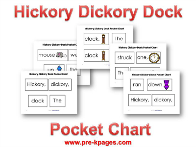 Hickory Dickory Dock Nursery Rhyme Printable Pocket Chart