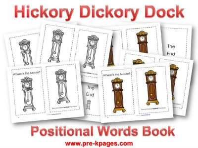 Hickory Dickory Dock Nursery Rhyme Printable Book