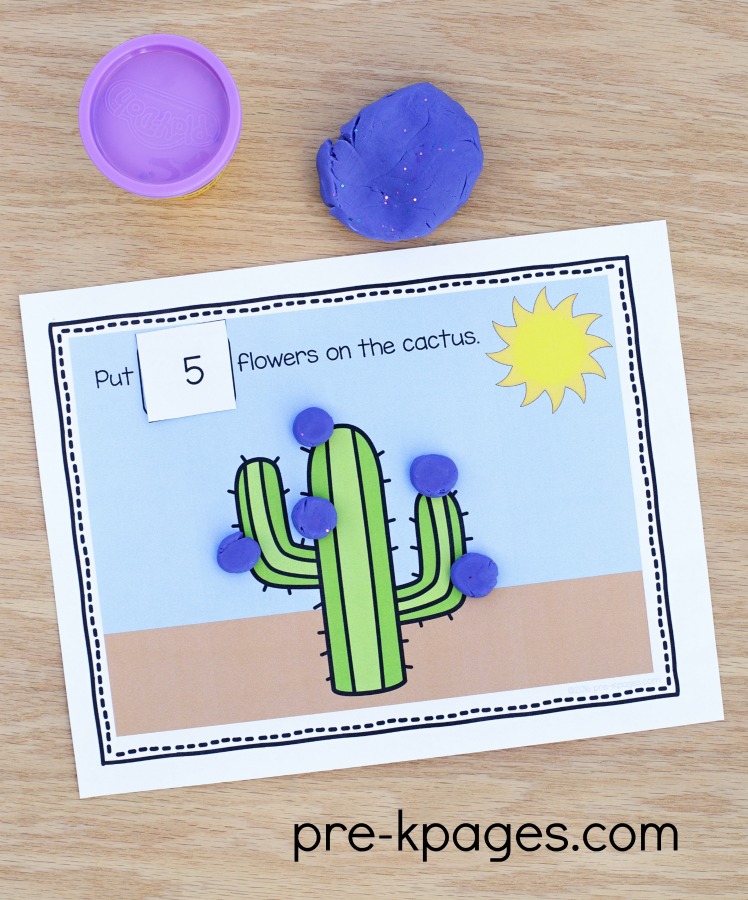 Printable Western Theme Play Dough Counting Mats for Preschool