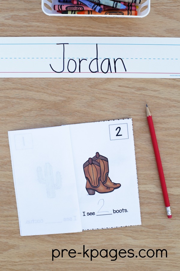 Printable Western Theme Counting Book for Preschool