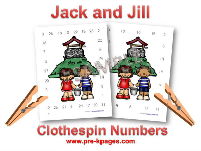 Jack and Jill Printable Number Identification Activity for Preschool