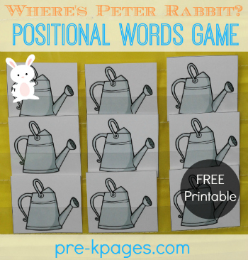 Free Printable Where's Peter Rabbit? Game for #preschool and #kindergarten