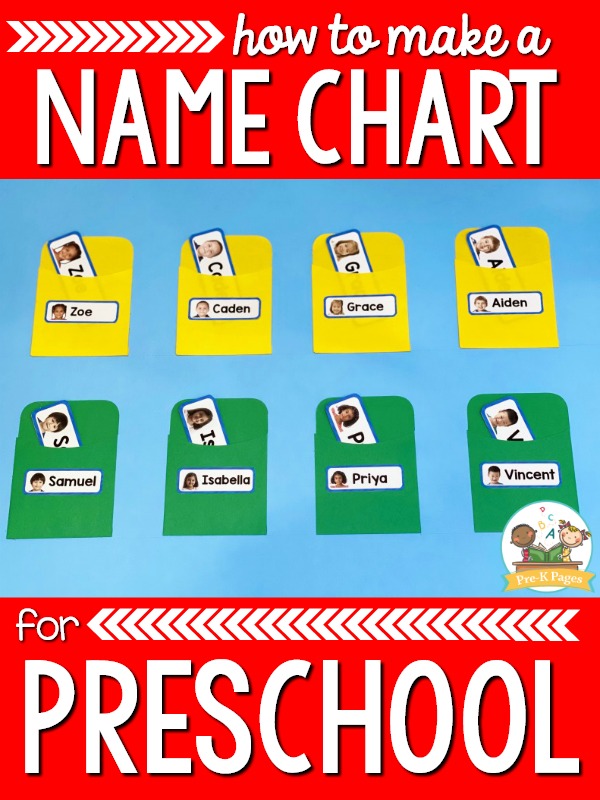 Preschool Name Chart Directions