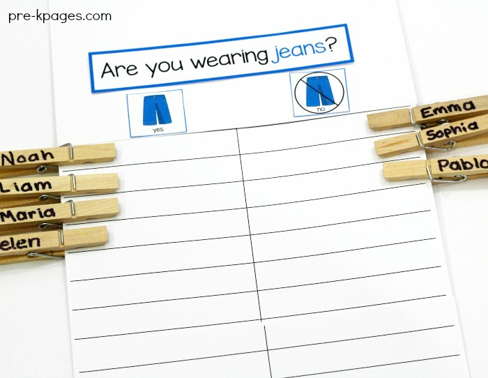 Clothespin Question of the Day for Preschool