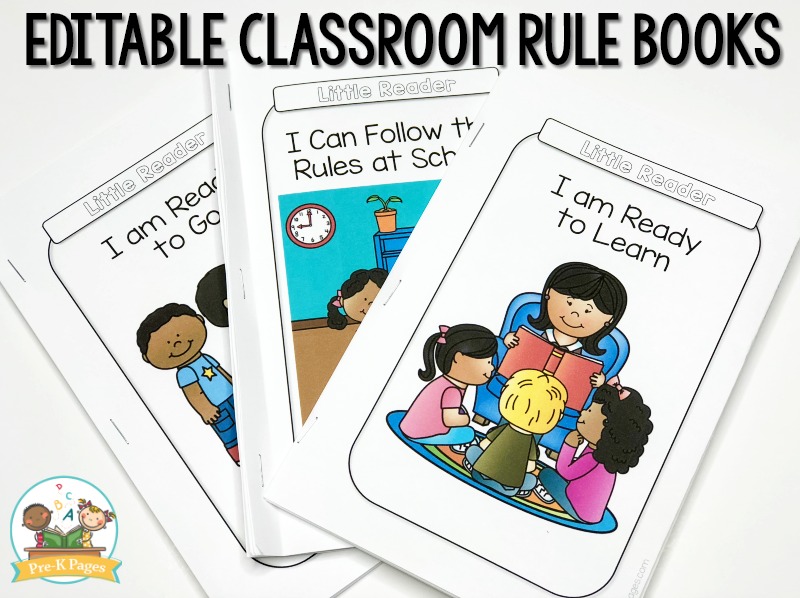 Editable Classroom Rule Books for Preschoolers