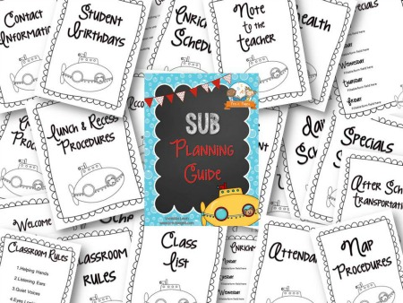 Printable Sub Packet with Fillable Forms for Customizing! Preschool and Kindergarten