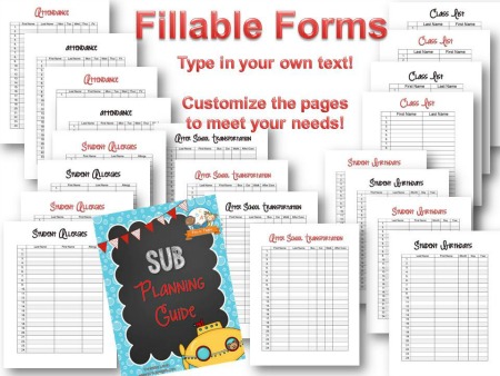 Easy Printable Sub Planning Guide for Preschool and Kindergarten