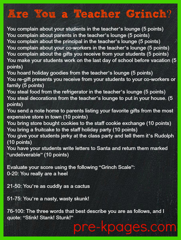Are You a Teacher Grinch?