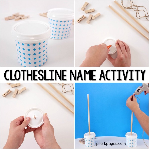 Clothesline Name Activity for Preschoolers