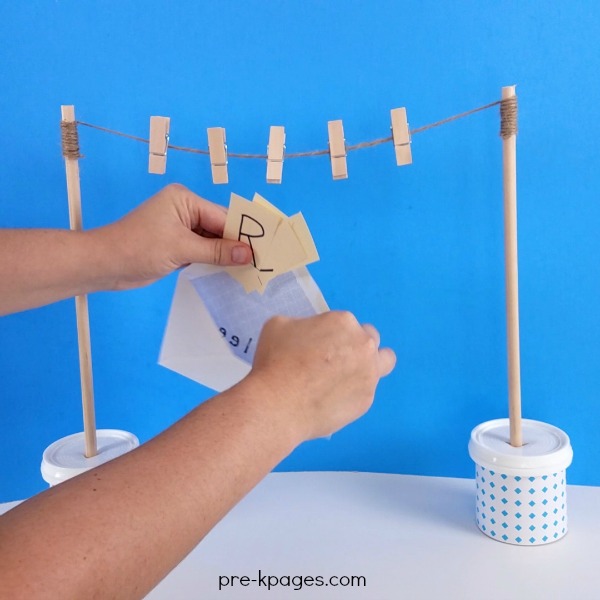 Cut up name puzzles for learning names in preschool