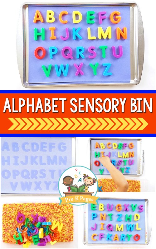 Alphabet Sensory Bin for Letter Recognition