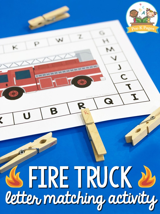 Fire Prevention Letter Matching Activity