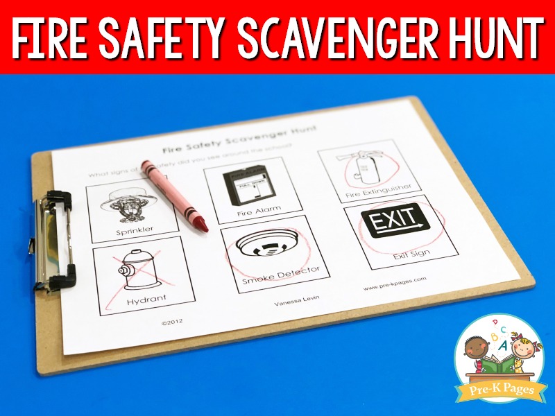 Fire Safety Scavenger Hunt Printable