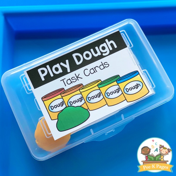Play Dough Cards in Pencil Box 