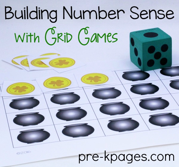 Printable St. Patrick's Day Grid Game for Preschool