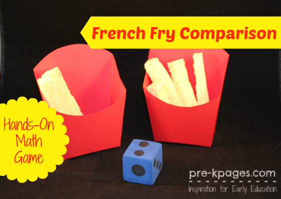 French Fry Comparison Game for pre-k and kindergarten