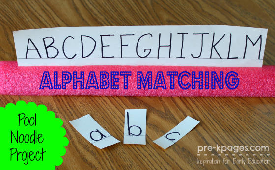 Pool Noodle Letter Matching Activity for #preschool or #kindergarten