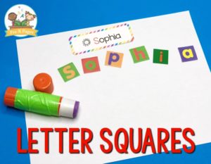 Making Names with Letter Squares in Preschool
